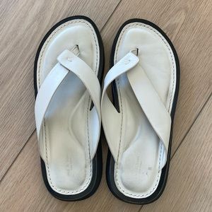 Rag & Bone | Leather Flip Flops - Antique White | 35